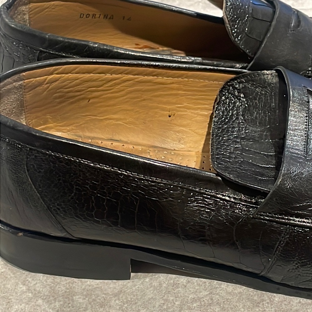 Black David Eden Ostrich Skin Size 14